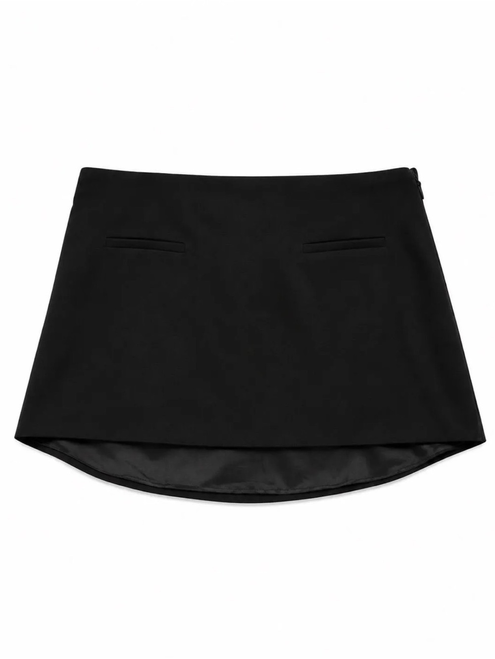 Mirror Palais Low Rise Silk Mini Skirt with Heart Pocket